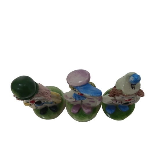 Vntg ZamPiva Handcrafted Italian Ceramic Clown Figurines Spaghetti Hair Lot Of 3 - Picture 6 of 6